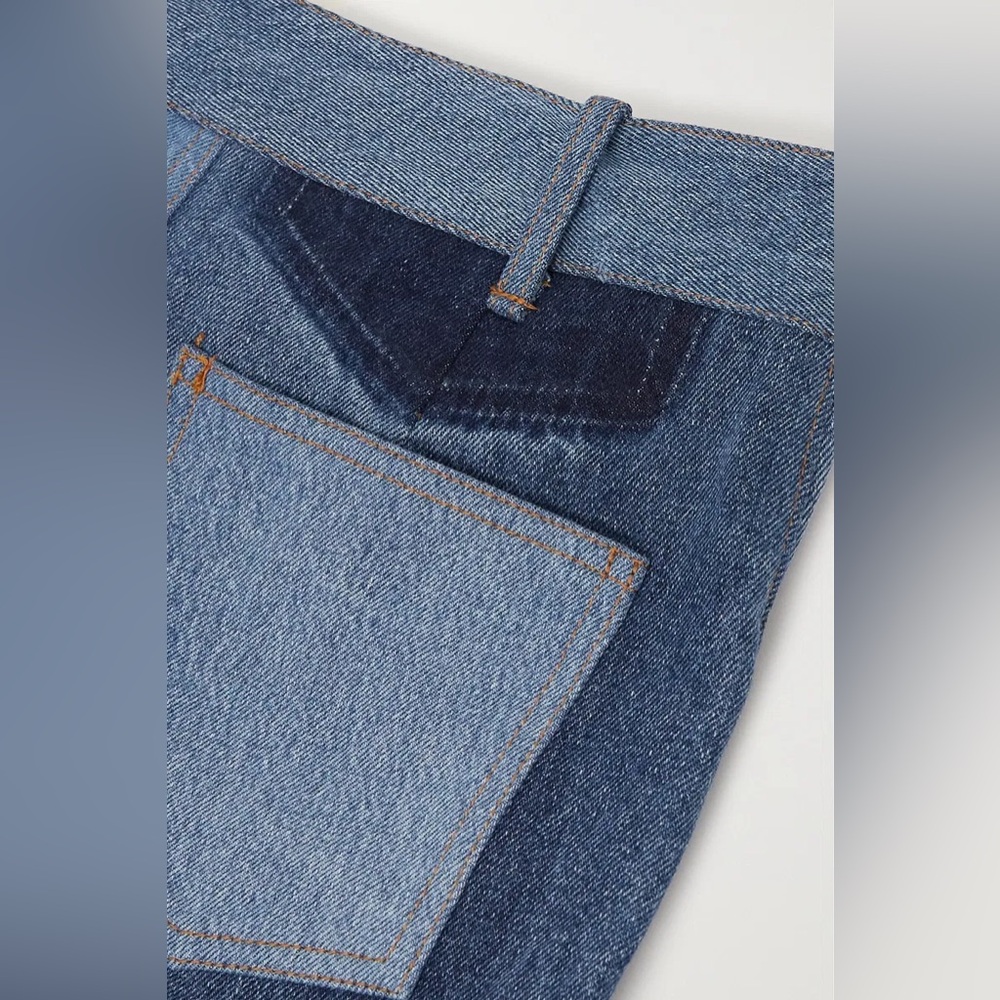 ✨A.W.A.K.E. MODE✨Patchwork Low-Rise Flared Jeans - Picture 4 of 9